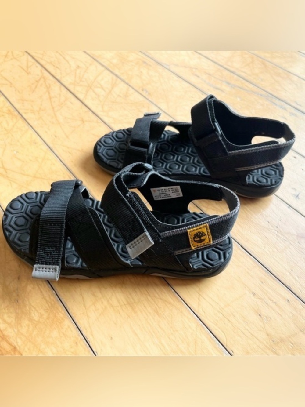 Timberland Boys Black Outdoor Adjustable Straps Sandals – Size US 1